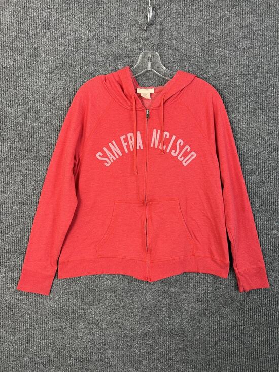 Todd Snyder Tops - Local Pride By Todd Snyder Full Zip Hoodie Sweatshirt Women XL San Francisco Red
